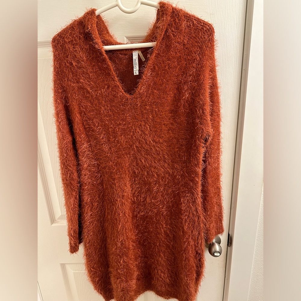 Tunic length sweater dress